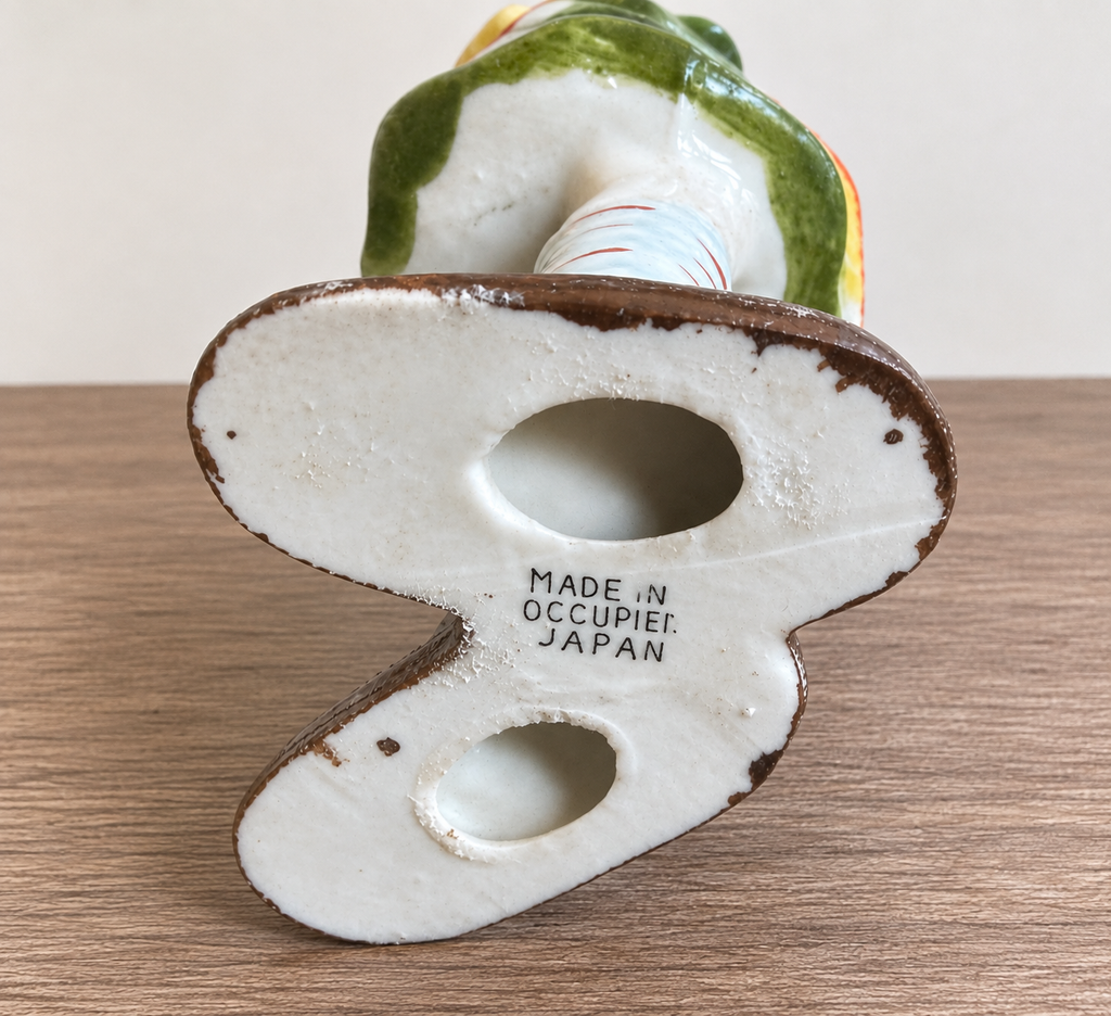 Vintage "Girl in Big Slippers" Occupied Japan Porcelain Figurine
