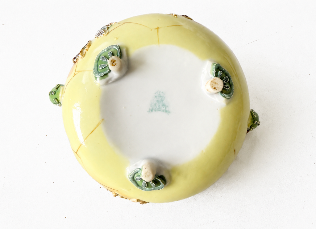 Antique Royal Moriye Nippon Creamer & Covered Sugar Bowl Set, Hand Painted Floral Moriage Relief, Japan 1891-1921