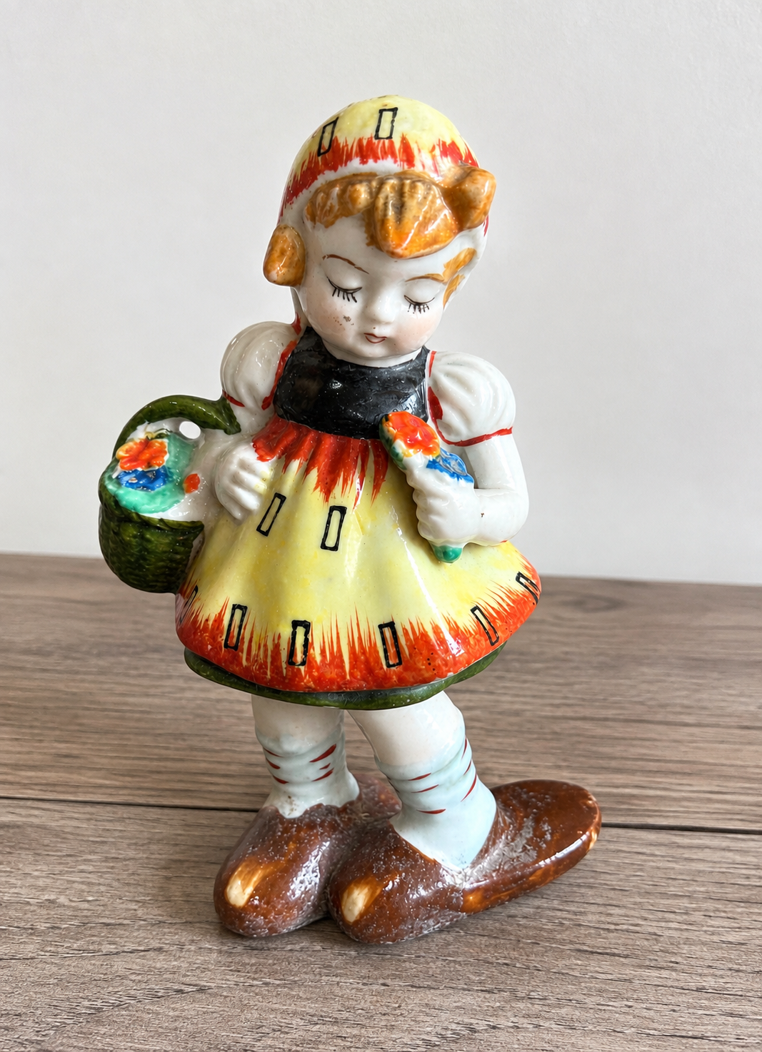 Vintage "Girl in Big Slippers" Occupied Japan Porcelain Figurine