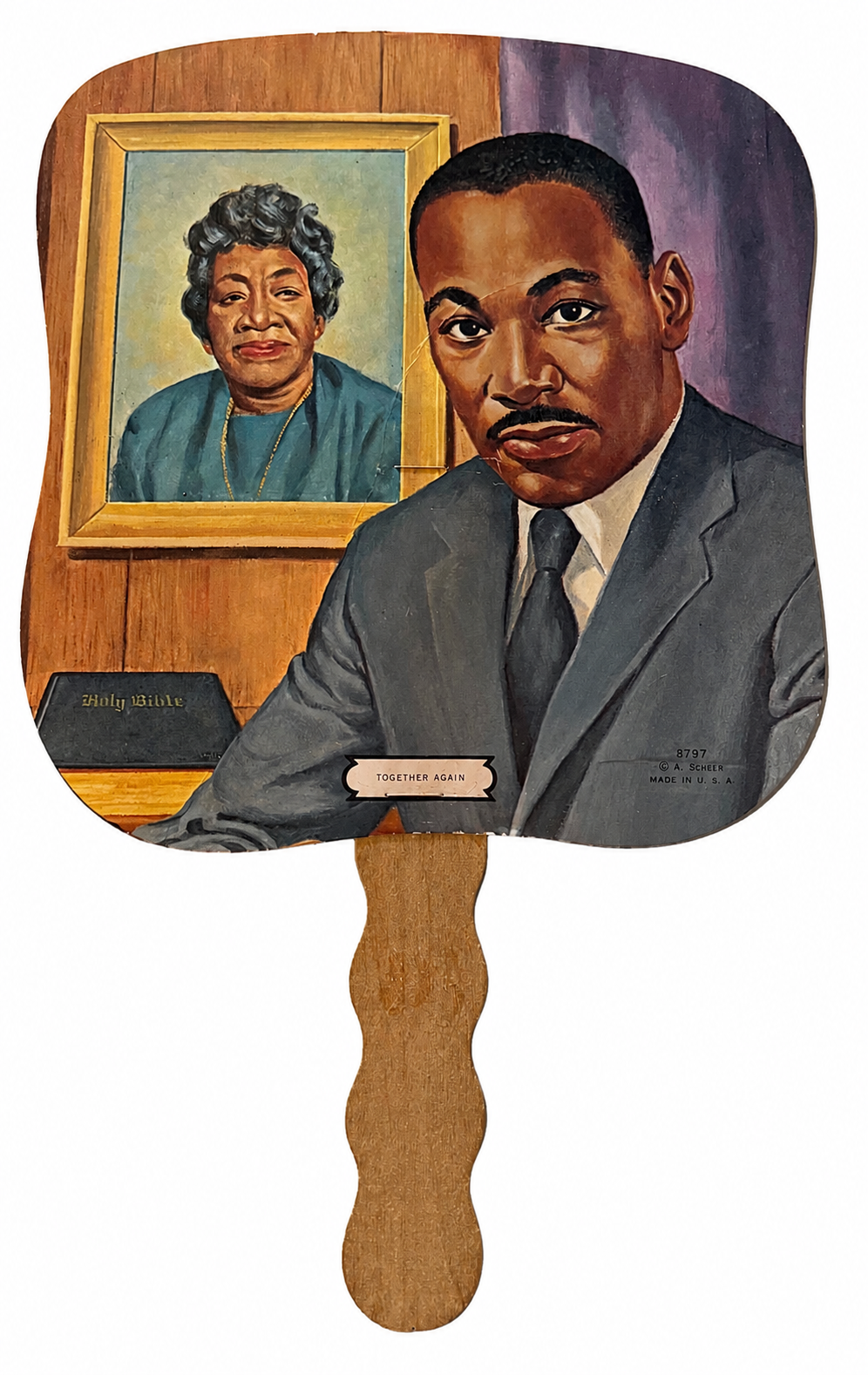 Vintage Martin Luther King Jr. Memorial Funeral Home Hand Fan – “Together Again” – Chicago