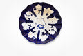 Royal Crown Derby Envoy Cobalt Blue & White Floral Dinner Plate Scalloped England