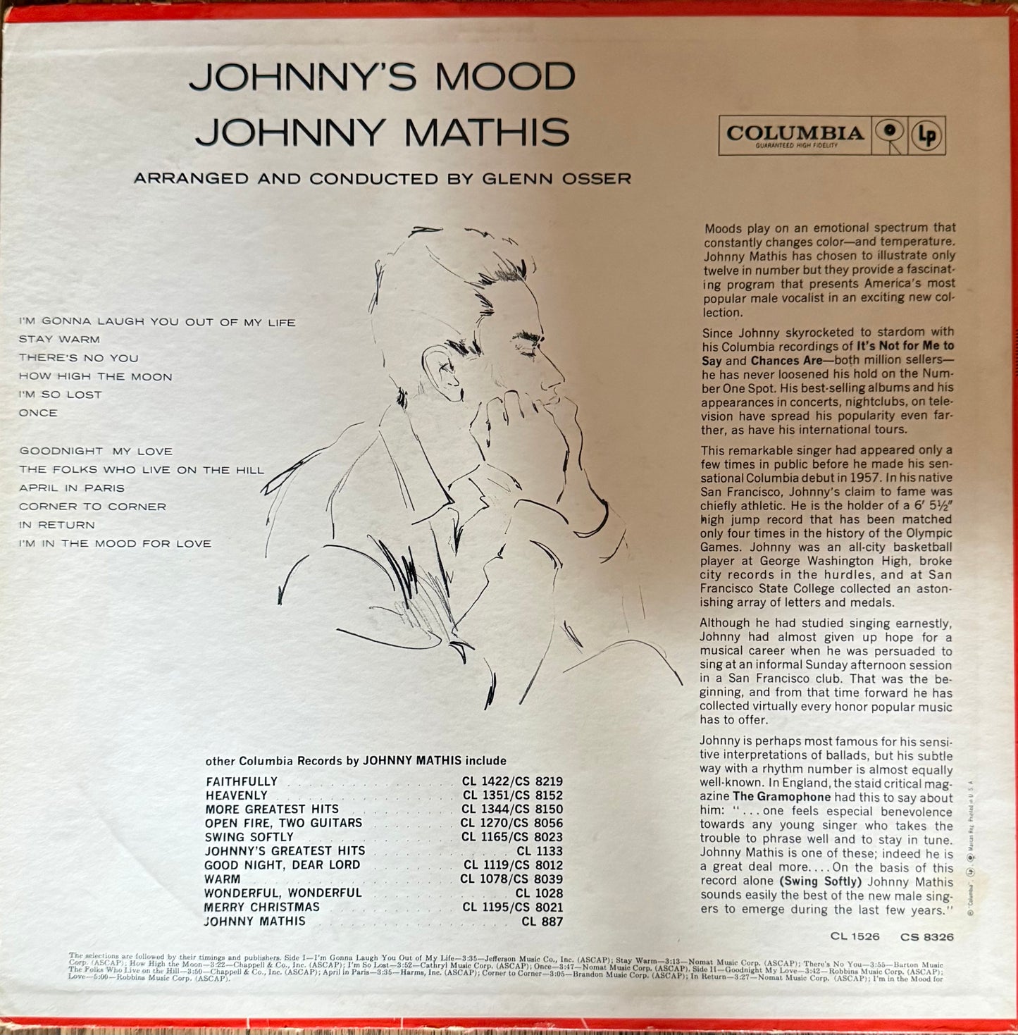 Vintage Johnny Mathis – Johnny’s Mood Vinyl LP