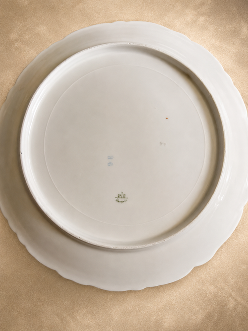Antique Bavarian Porcelain Cake Plate 10" Handled Serving Platter
