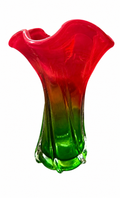 Vintage Murano Style Hand-Blown Glass Jack-in-the-Pulpit Lily Vase.