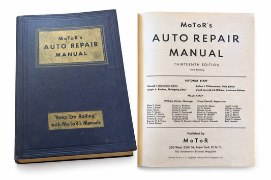 1950 MoToR’s Auto Repair Manual Thirteenth Edition Hardcover Vintage Automotive Reference Book