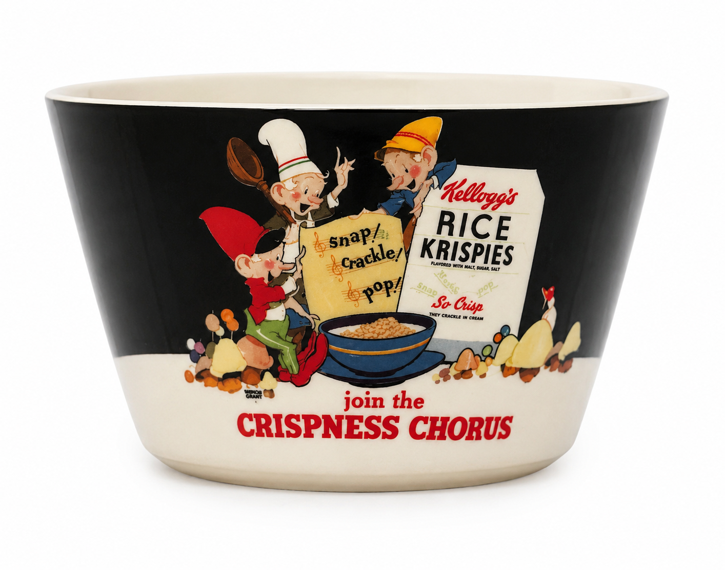 Vintage Kellogg’s Rice Krispies Snap Crackle Pop 3-Piece Breakfast Set – Bowl, Mug & Collector Plate – “Join the Crispness Chorus”