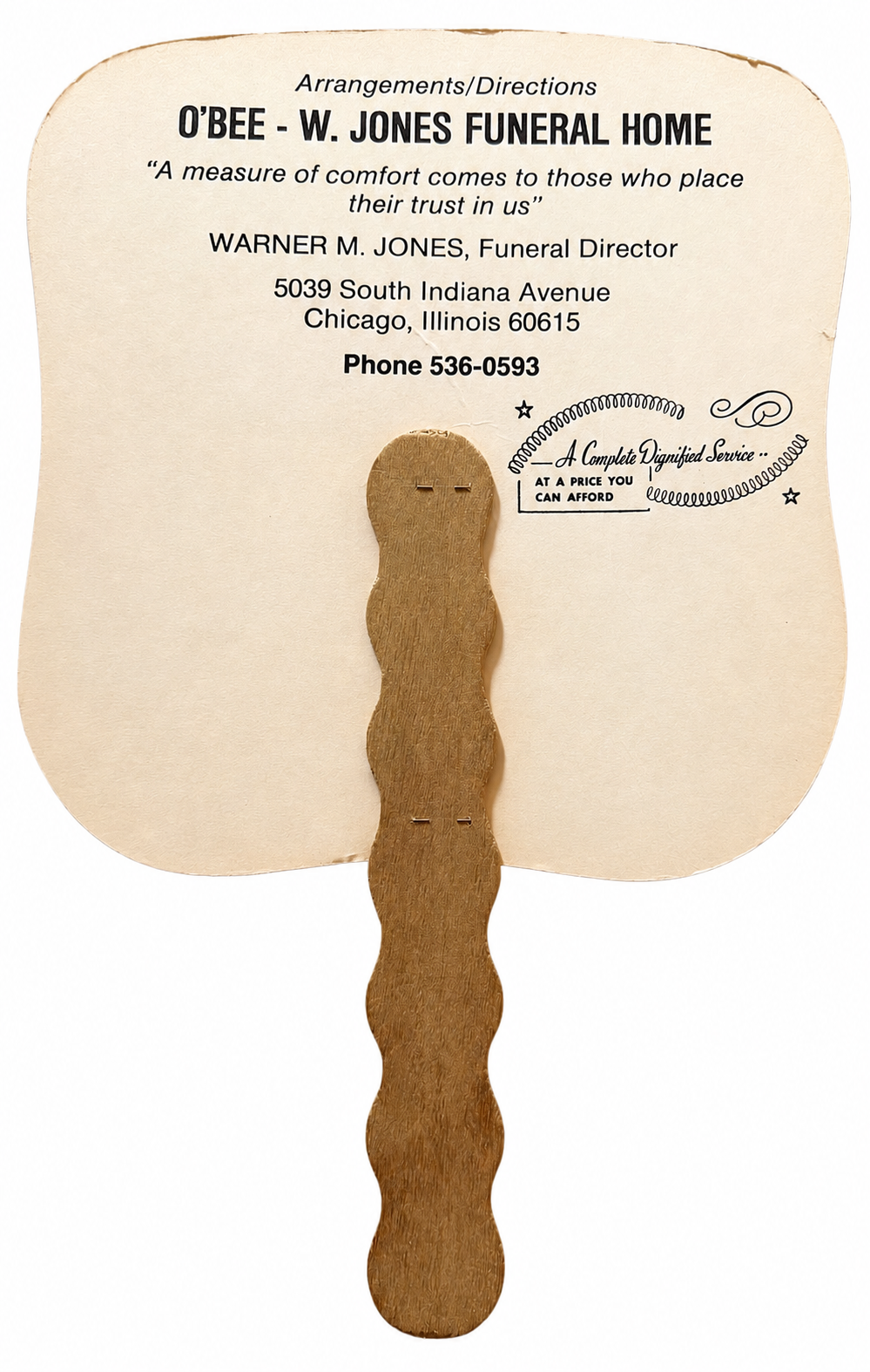 Vintage Martin Luther King Jr. Memorial Funeral Home Hand Fan – “Together Again” – Chicago