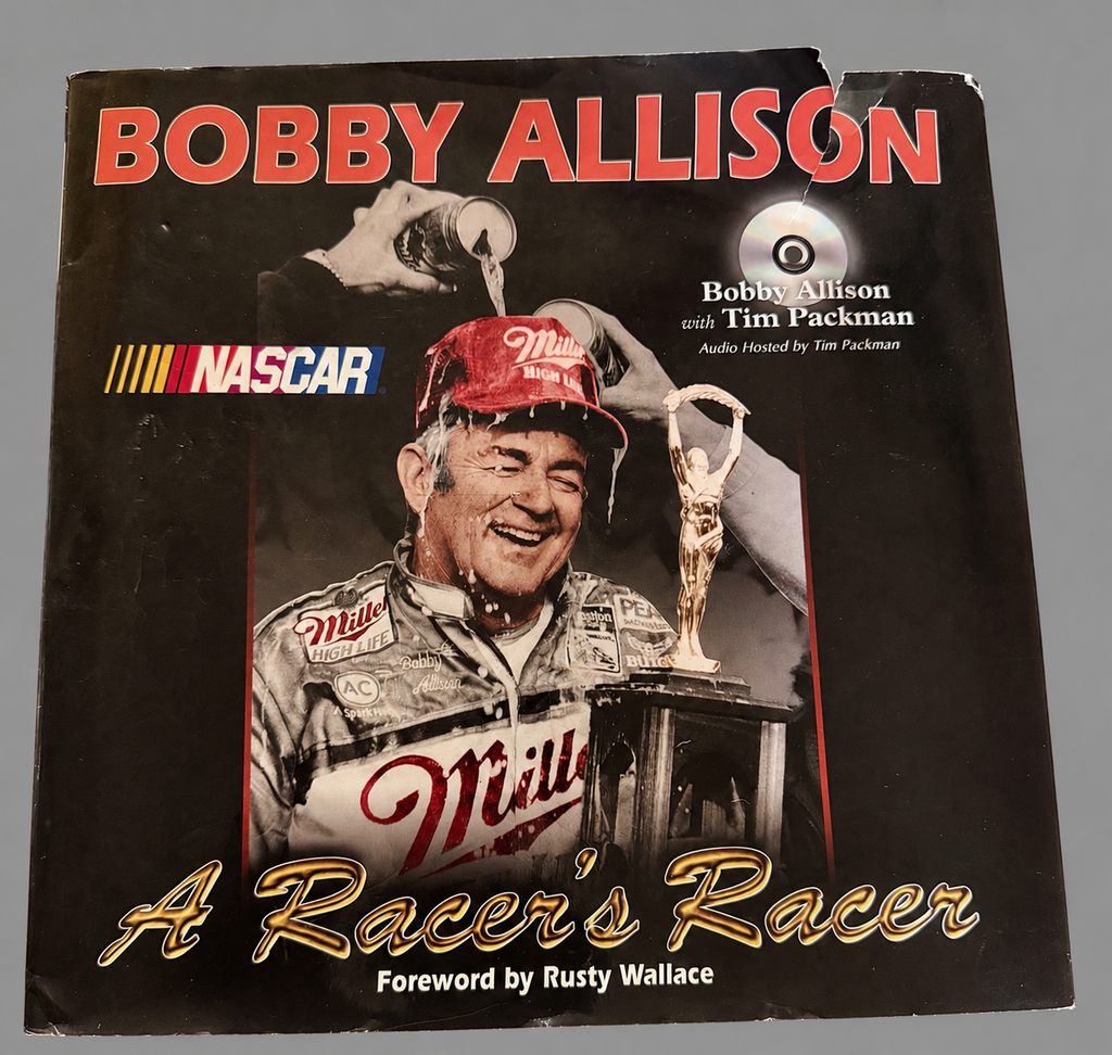 Dual Signed Bobby Allison A Racer’s Racer Hardcover Book with Audio CD – Autographed by Bobby Allison & Tim Packman