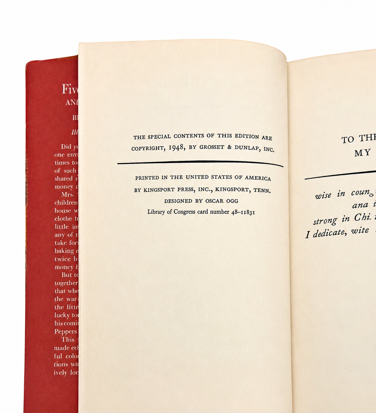 1948 Five Little Peppers and How They Grew by Margaret Sidney