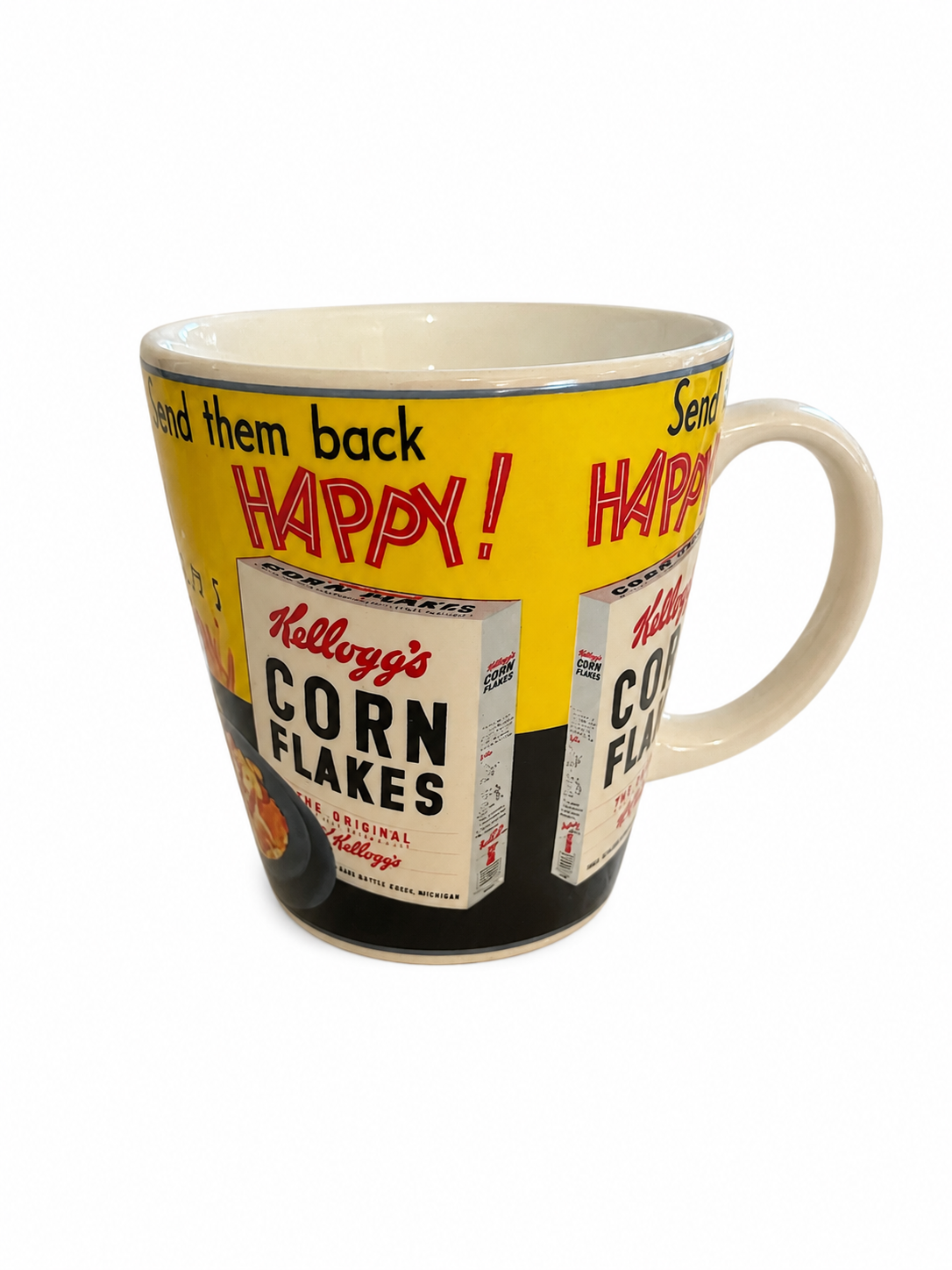 Vintage Kellogg’s Corn Flakes Mug & Bowl Set Retro Advertising Collectible Kitchenware