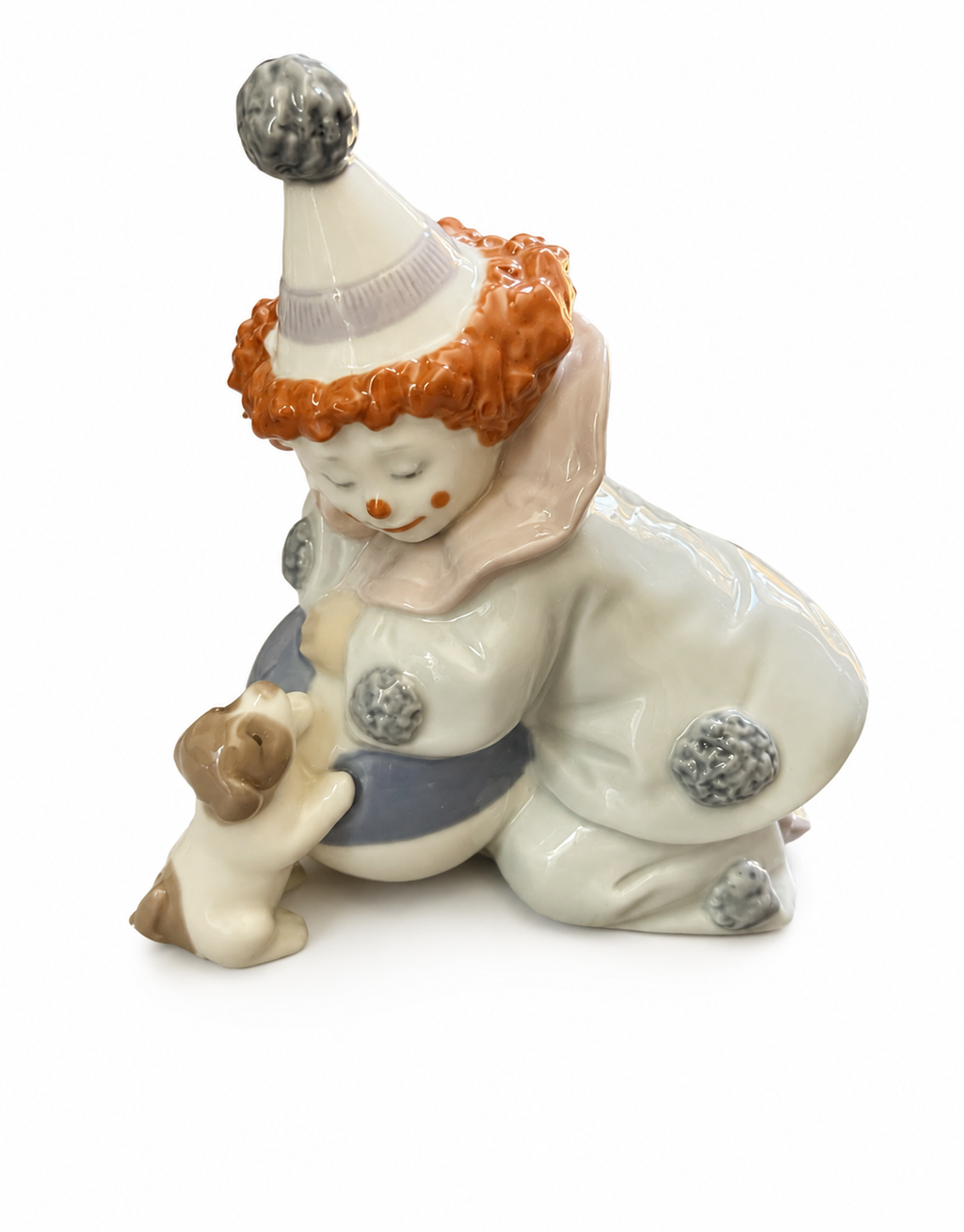 Vintage Lladró Clown with Puppy Figurine #5278 | Hand Made in Spain | Retired Porcelain Collectible | DAISA 1985