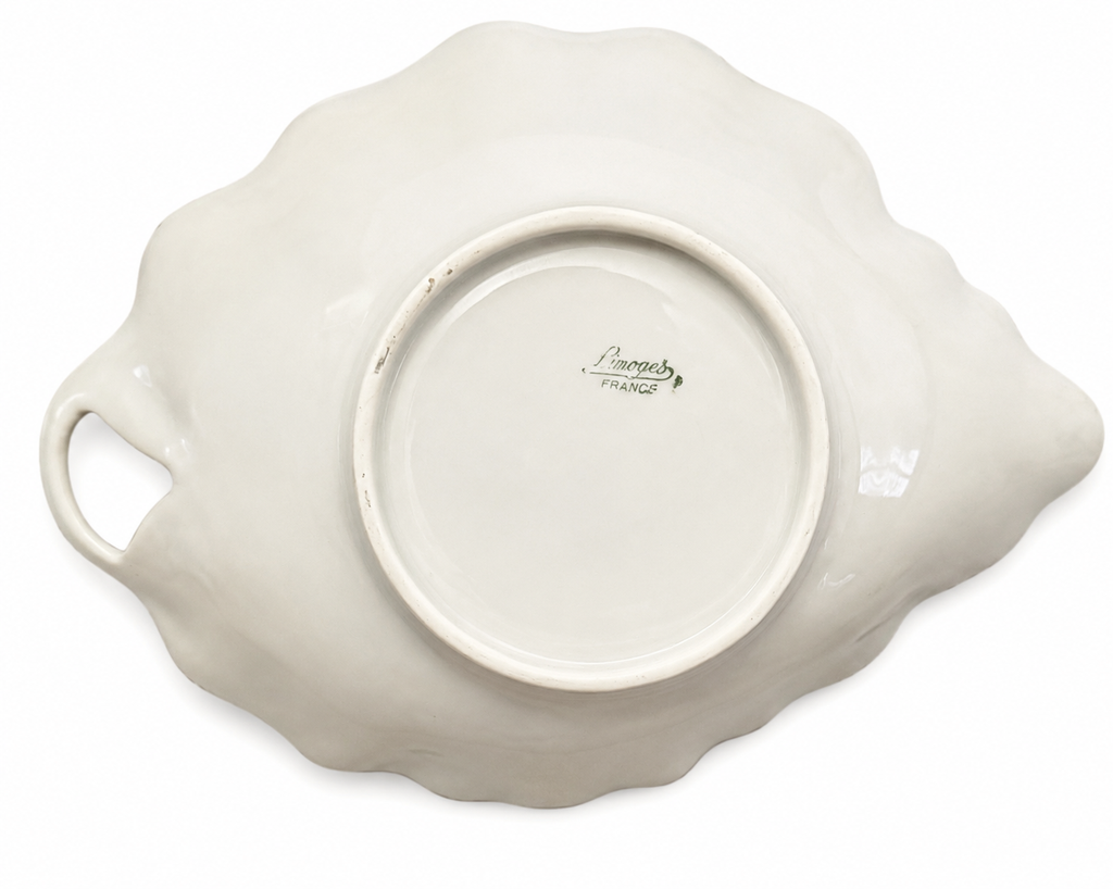 Vintage Limoges France Porcelain Leaf Dish