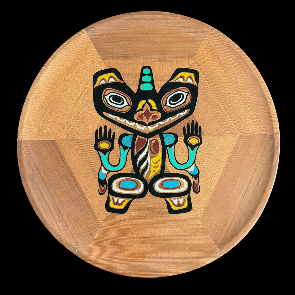 Rare Set: 2 Vintage Pacific Northwest Coast Cedar Art Plaques - Bear Mother & Killer Whale Folklore