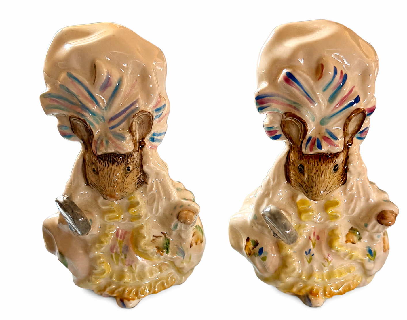 Royal Albert Beatrix Potter Lady Mouse Figurines – Set of 2 – England Bone China – 1989 Vintage Collectibles