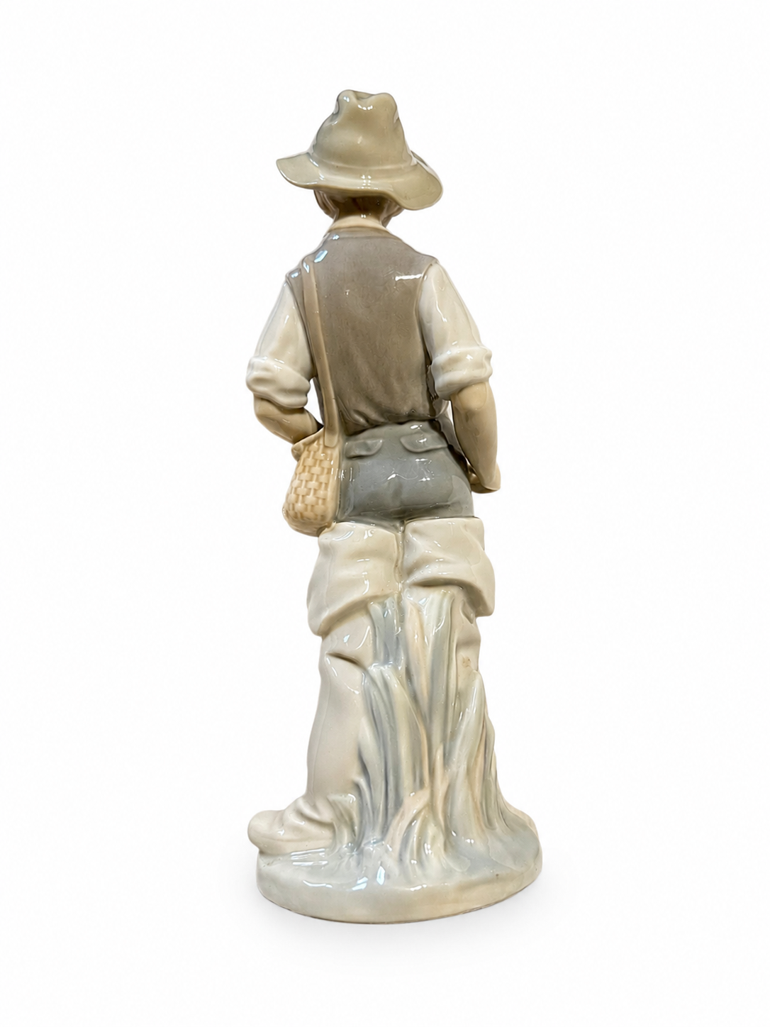 Lladró Boy Holding Fish Figurine Vintage Porcelain Spain Fisher Boy