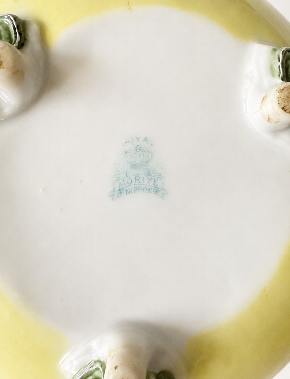 Antique Royal Moriye Nippon Creamer & Covered Sugar Bowl Set, Hand Painted Floral Moriage Relief, Japan 1891-1921