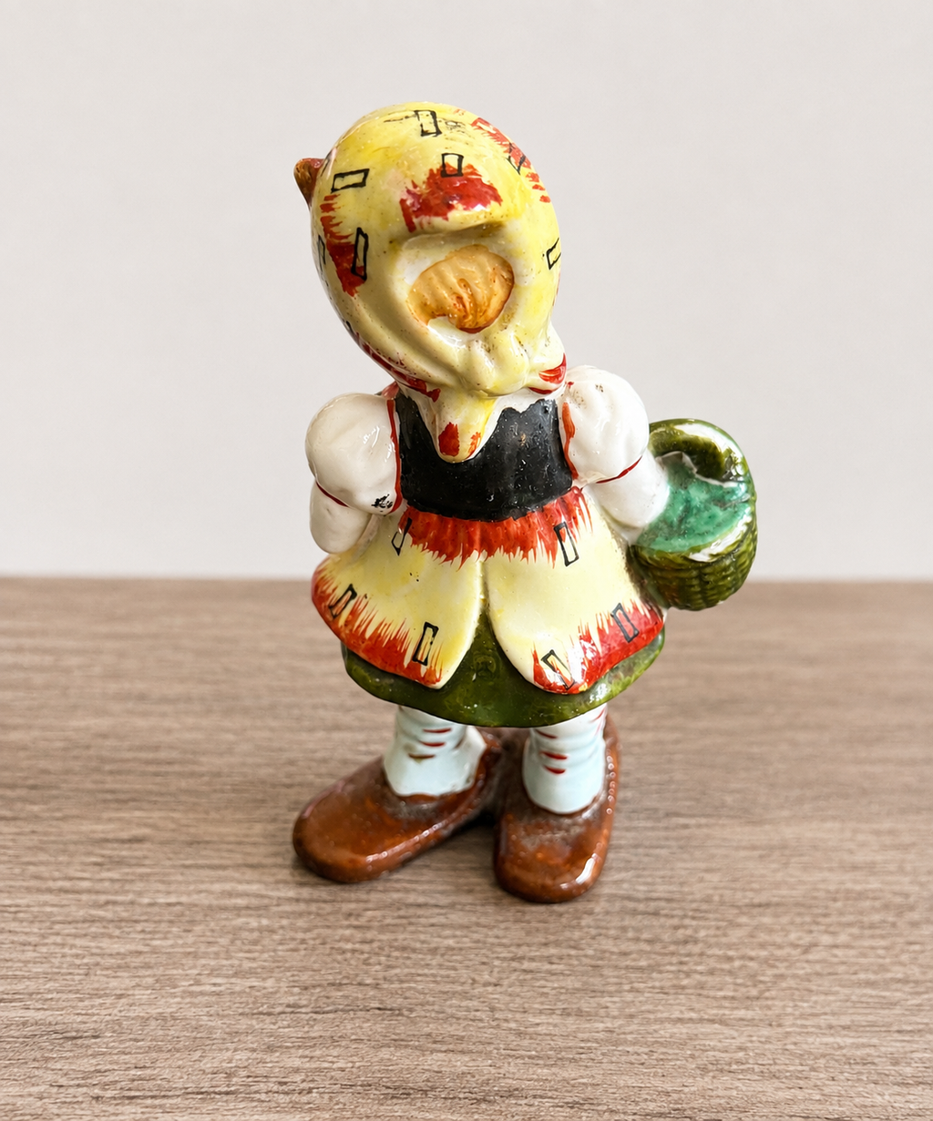 Vintage "Girl in Big Slippers" Occupied Japan Porcelain Figurine