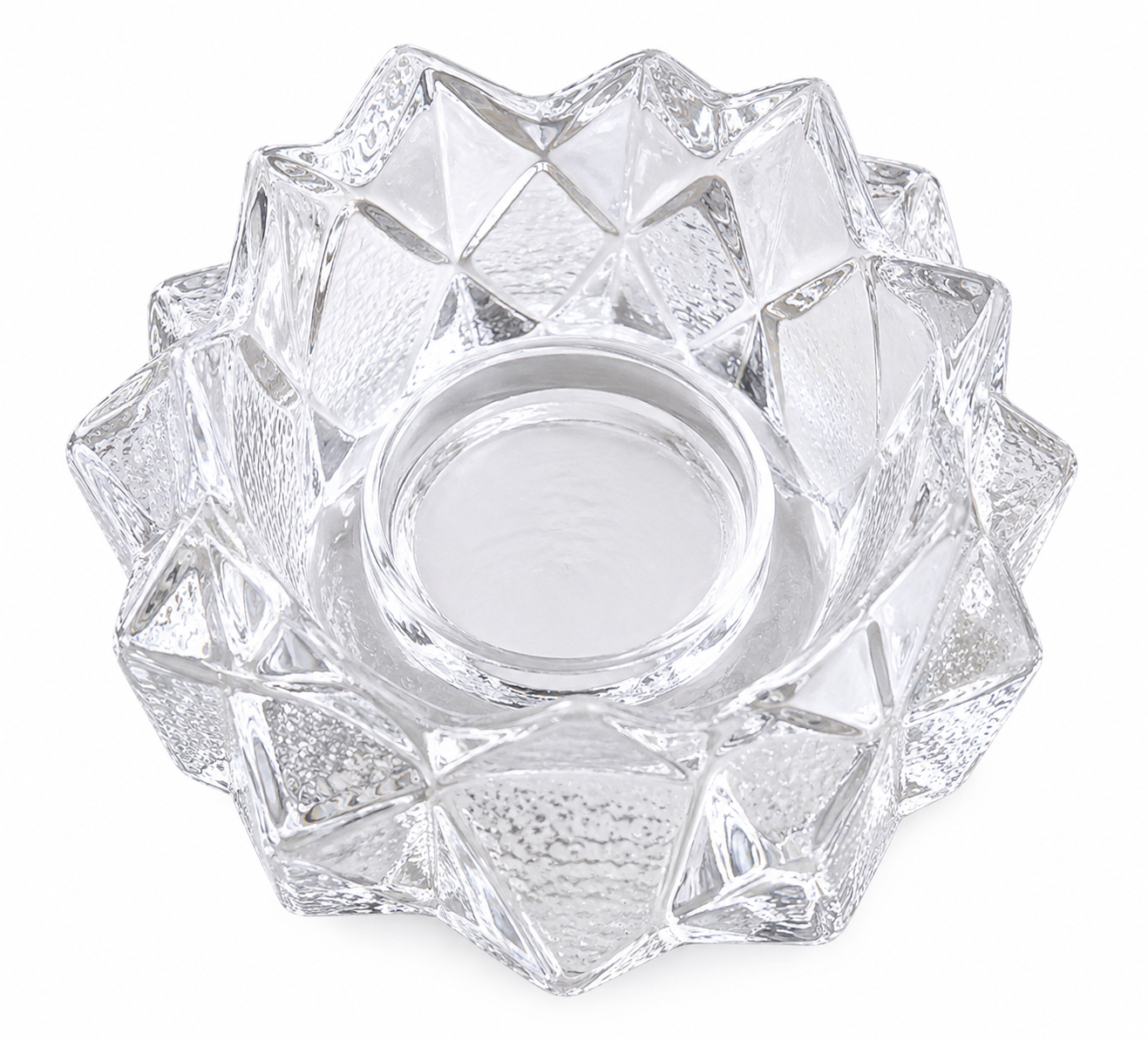 Vintage Orrefors Sweden Crystal Firefly Artichoke Votive Candle Holder