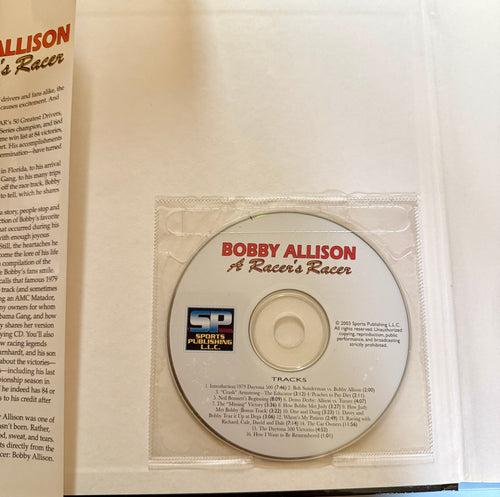 Dual Signed Bobby Allison A Racer’s Racer Hardcover Book with Audio CD – Autographed by Bobby Allison & Tim Packman