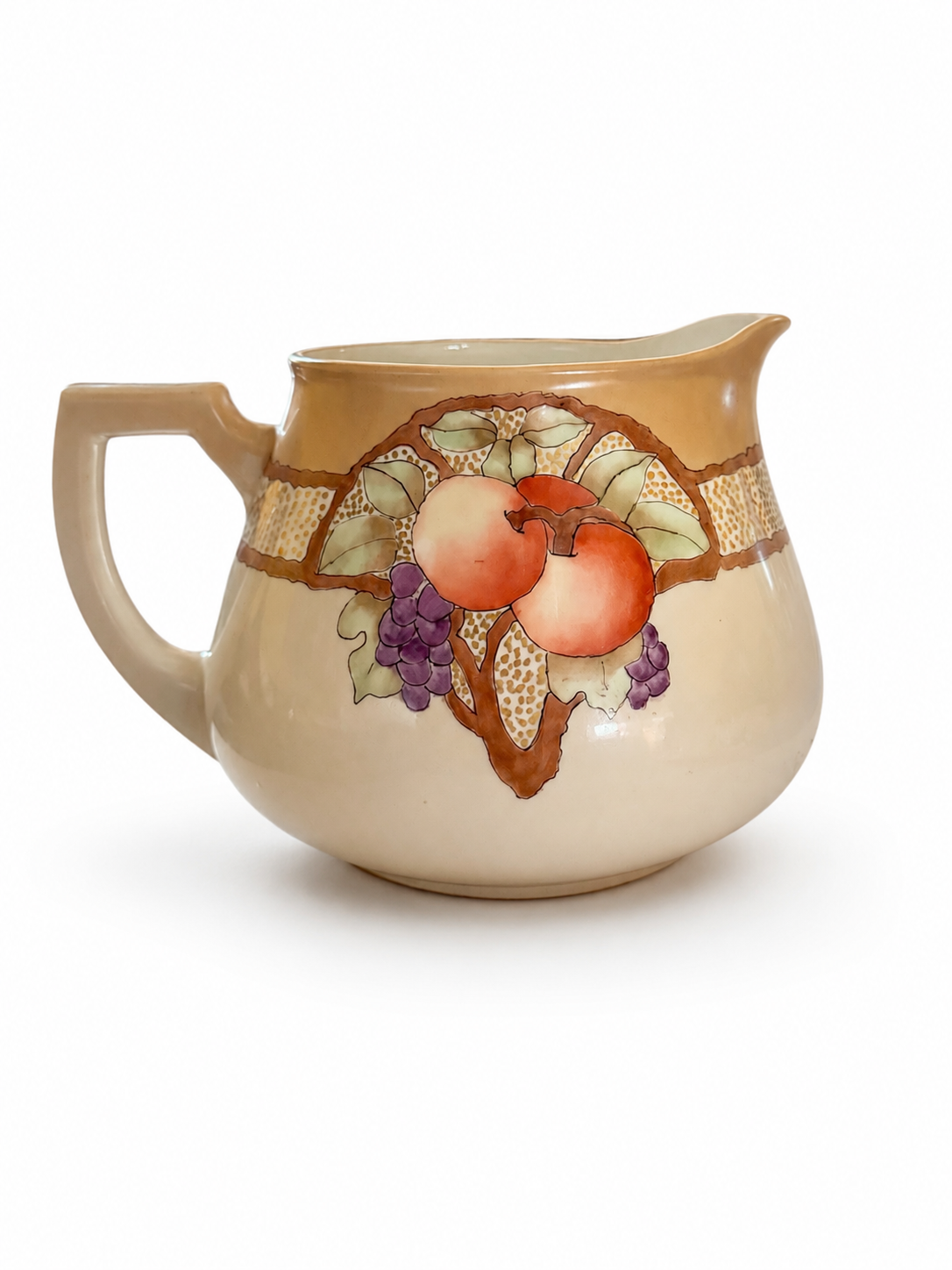 Antique Z.S. & Co Bavaria Hand Painted Porcelain Cider Pitcher Fruit Signed