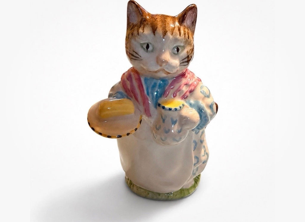 Royal Albert Mrs. Ribby Figurine Beatrix Potter 1989 England Cat with Pie & Jug