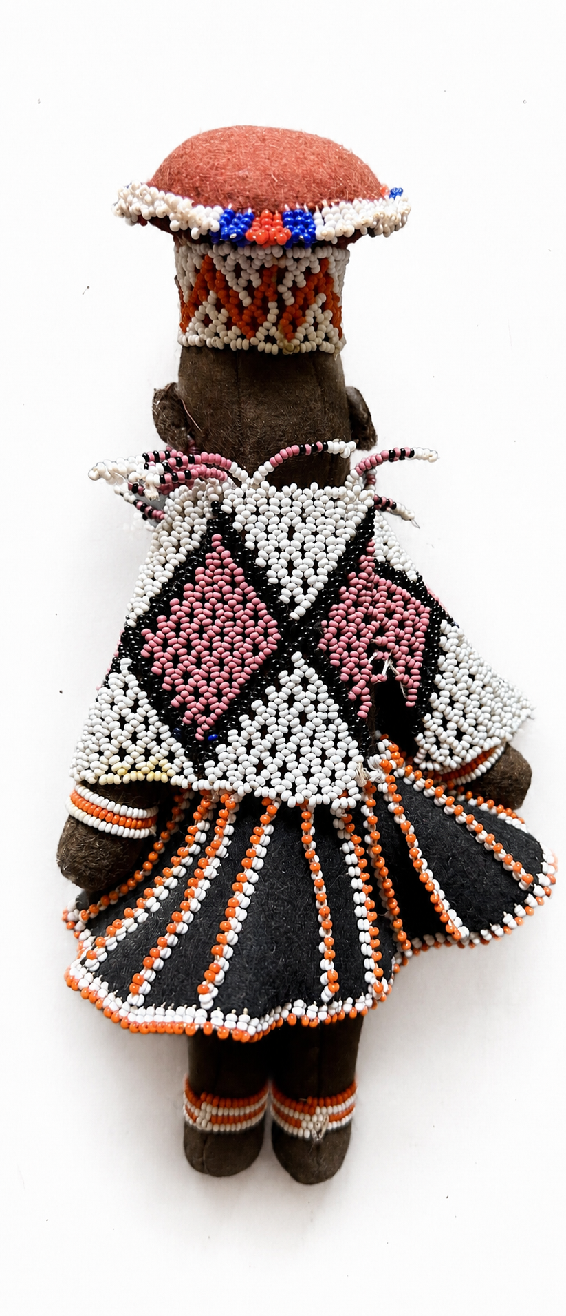 Vintage South African Zulu Beaded Doll Handmade African Folk Art Figure
