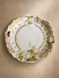 Antique Bavarian Porcelain Cake Plate 10" Handled Serving Platter