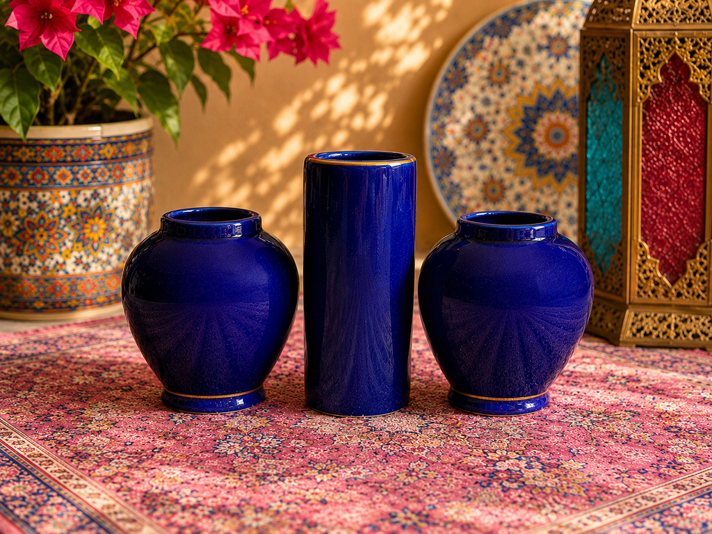 Vintage Made in Japan Cobalt Blue Mini Vases – Set of 3