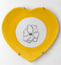 Vintage Limoges France Yellow Heart Shaped Porcelain Plate – Peint Main Pierre Hand Painted Floral Dish