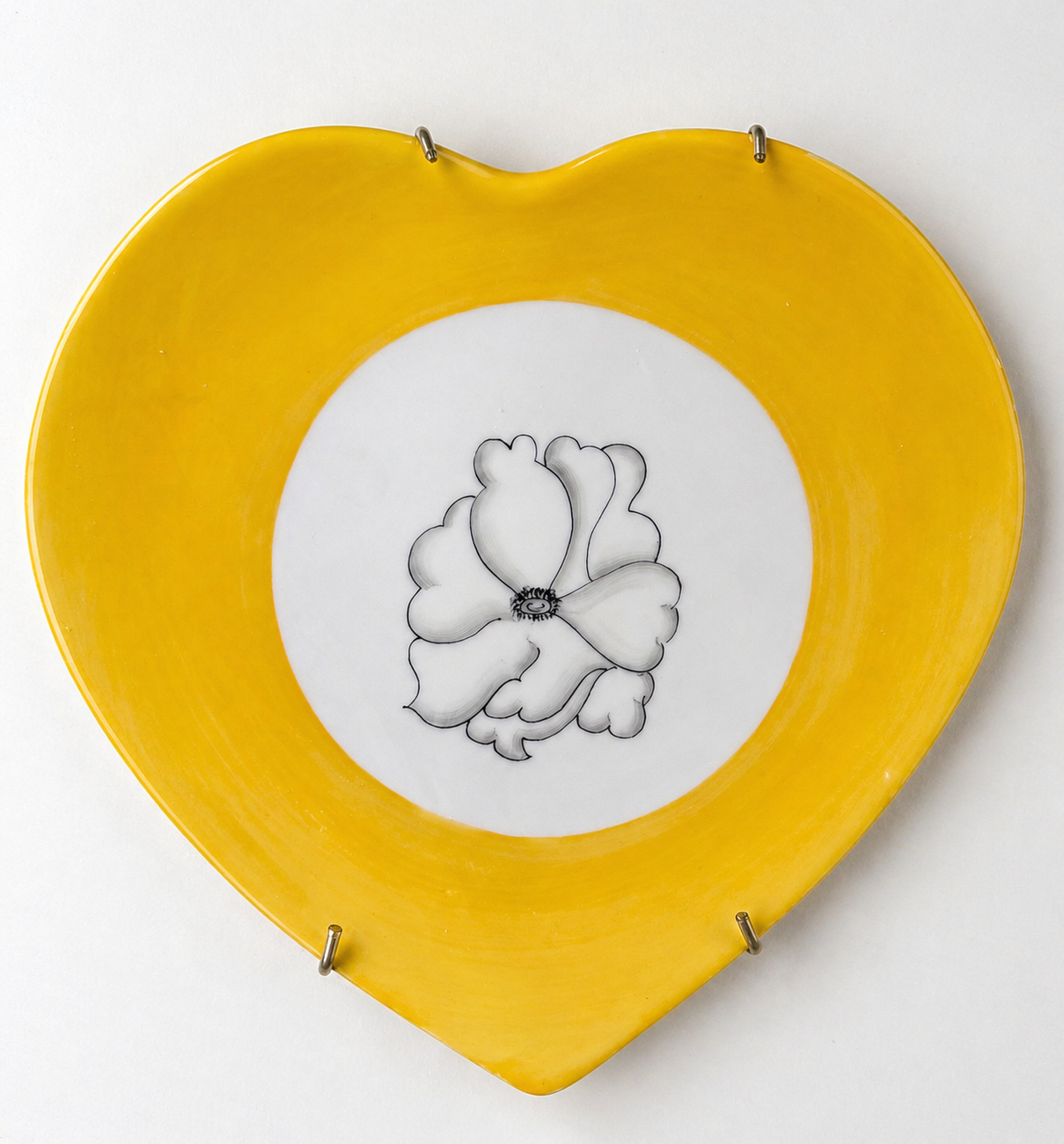Vintage Limoges France Yellow Heart Shaped Porcelain Plate – Peint Main Pierre Hand Painted Floral Dish