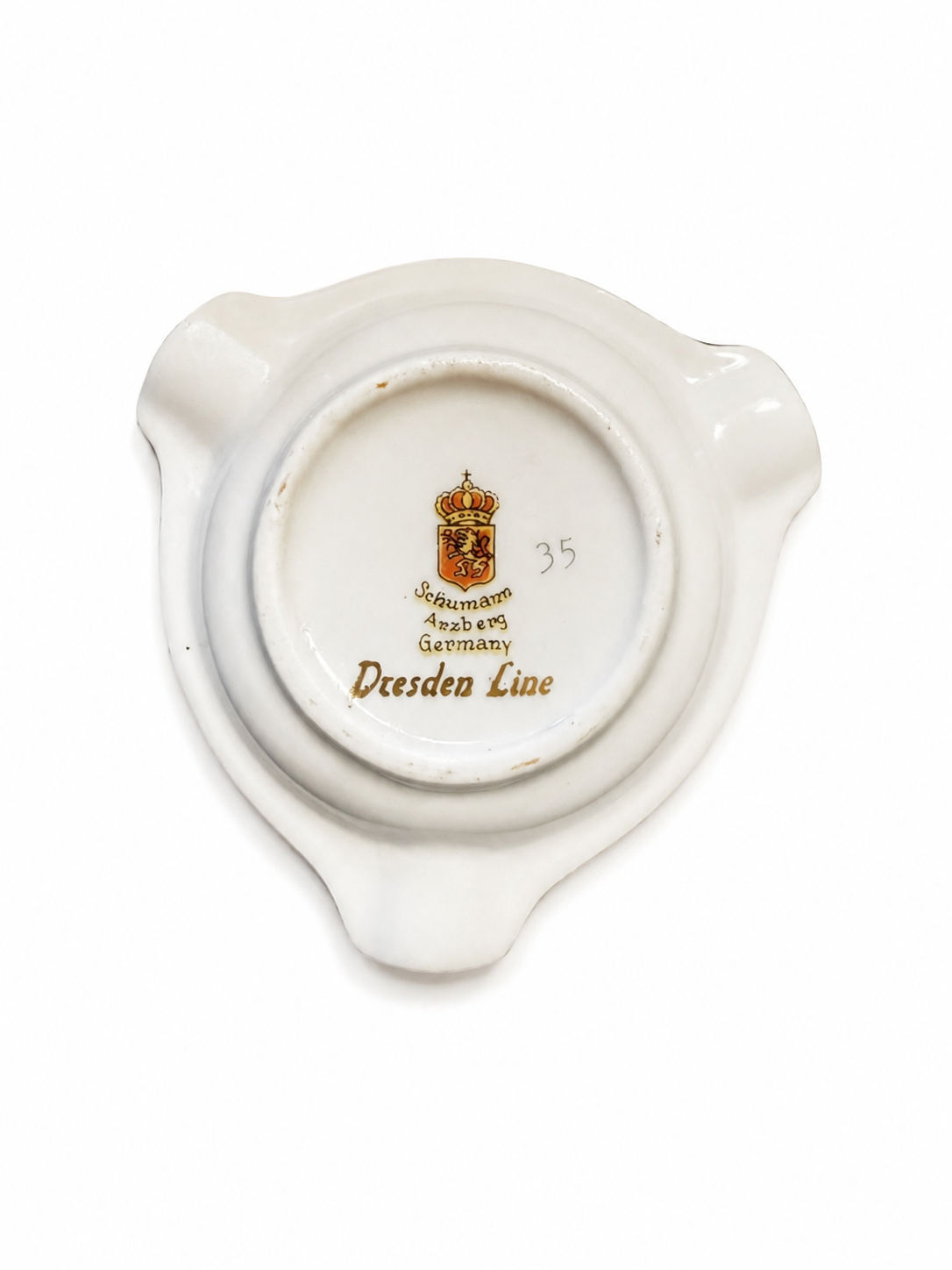 Vintage Schumann Arzberg Dresden Line Porcelain Dish – Floral Gold Trim Trinket/Ashtray Germany